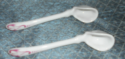 2 porcelain spoons - the price applies to 2 (for mustard or other condiments)