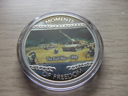 10 Dollar Gulf War 1990 non-ferrous metal commemorative medal in sealed capsule 2004 Liberia