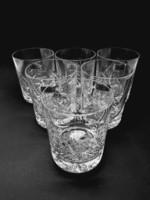 Polished crystal water or whiskey glass set, parade crystal, 6 pieces in one