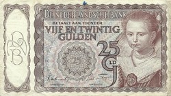 25 Gulden 1944 Netherlands rare