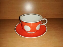 Russian porcelain polka dot tea cup with bottom (26/d)