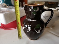 Sárospataki folk ceramic jug 18.5 cm high