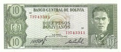 10 bolivianos 1962 Bolívia UNC