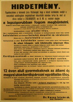 1937 Körmendi district announcement: traffic about driving, etc. With demanding framing!