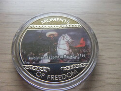 10 Dollars Mexican Revolution 1914 non-ferrous metal commemorative medal in sealed capsule 2004 Liberia