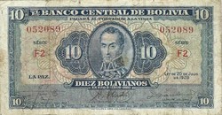 10 bolivianos 1928 2. kiadás Bolívia