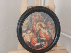 (K) antique holy image print (?) Back with an interesting 34x38 cm frame