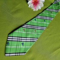 Wedding nyk78 - checkered on a green background - silk tie
