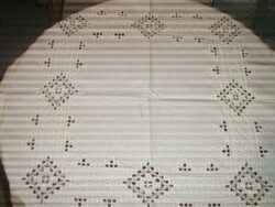 Beautiful embroidered azure woven tablecloth