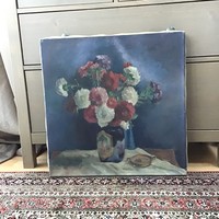 Antique oil painting still life, without frame