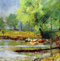 Boat harbor, marked painting