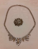 Vintage Czech necklace with gift brooch