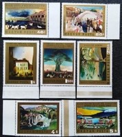 S2893-9sz / 1973 Festmények X. - Csontváry bélyegsor postatiszta ívszéli (színezettek is )
