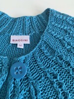 Knitted Biaggini turquoise turquoise sky blue bolero top cardigan vest s m size