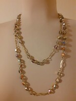 Long, vintage Czech aurora borealis necklace