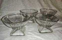 Set of 4 old glass ice cream cups (a7)