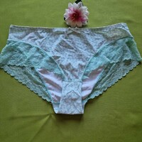 Fen60 - large, traditional style elastic green leaf lace panties 52-54