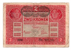 2 Crown 1917 with overstamping