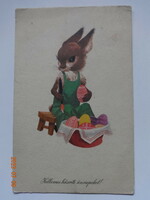 Old graphic Easter greeting card (Máté andrás drawing)