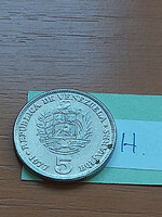 Venezuela 5 bolivar 1977 nickel, simón josé antonio bolivar, diameter (mm) 31 #h
