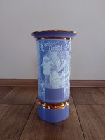 Rare lilac Saxon endre porcelain vase from Hólloháza