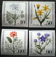 Bb629-32 / germany - berlin 1980 public welfare : medicinal herbs stamp line post office