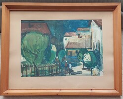 Göldner Tibor : Bajai részlet (41 x 59 cm) 1971