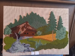 Canvas print - landscape with cottage