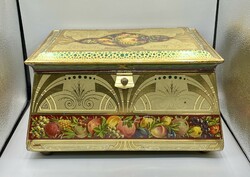 A rare candied fruit metal box from around 1910 in the art nouveau style