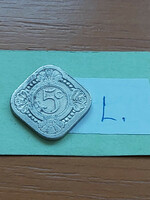 Netherlands 5 cents 1929 copper-nickel, square, Queen Wilhelmina #l