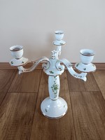 Porcelain candle holder with Erika pattern from Hollóháza
