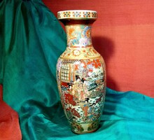 Oriental vase, hand painted.