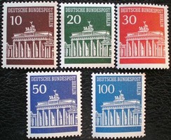 BB286-90 /  Németország - Berlin 1966 Brandenburgi Kapu bélyegsor postatiszta