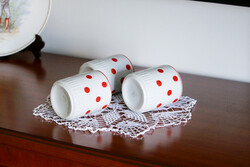 Zsolnay, red-dotted, skirted mugs. Price/pcs