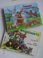 Two nice hardcover bunny storybooks together: a treat and the Easter egg + bunny carriage