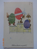 Old graphic Easter greeting card, Silas winning drawing