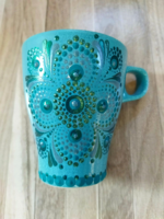 Painted turquoise mug