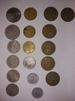 Old metal Czech coins from 1962, 18 pieces together. There is no minimum price from HUF 1!
