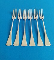 Silver 6-piece cake fork with cutting edge in English style