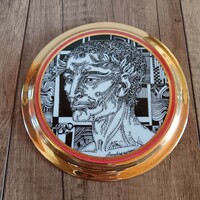 Ritka Hollóházi Szász Endre porcelán falidísz