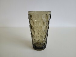 Old retro olive green glass vase
