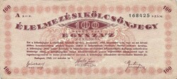 100 Pengő 1945 food loan note 1. Unfurnished