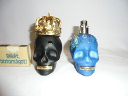 Police parfümös üveg - két darab együtt - koponya