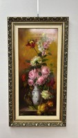 József Fürst signed, framed oil still life in an ornate frame