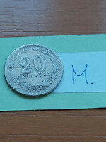 ARGENTÍNA 20 CENTAVOS 1920 Réz-nikkel  #M