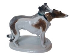 Antik art Deco ens porcelán borsoi orosz agàr pàr kutya