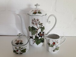 Bavaria seltmann waldbeere botanical patterned tea serving set, 3 pieces in one