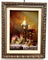 József Fürst signed, framed oil still life in an ornate frame