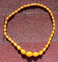 Amber imitation plastic necklace