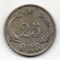 Denmark 25 Danish coins, 1904, rare